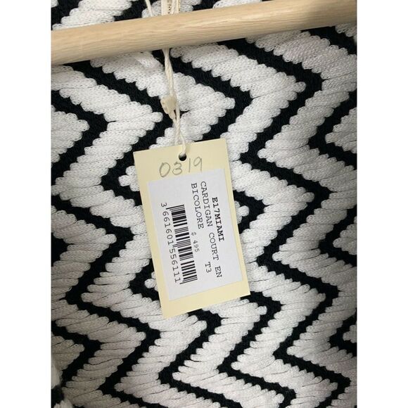 Maje Miami Knit Cropped Cardigan Chevron Zigzag 3 - Picture 5 of 10